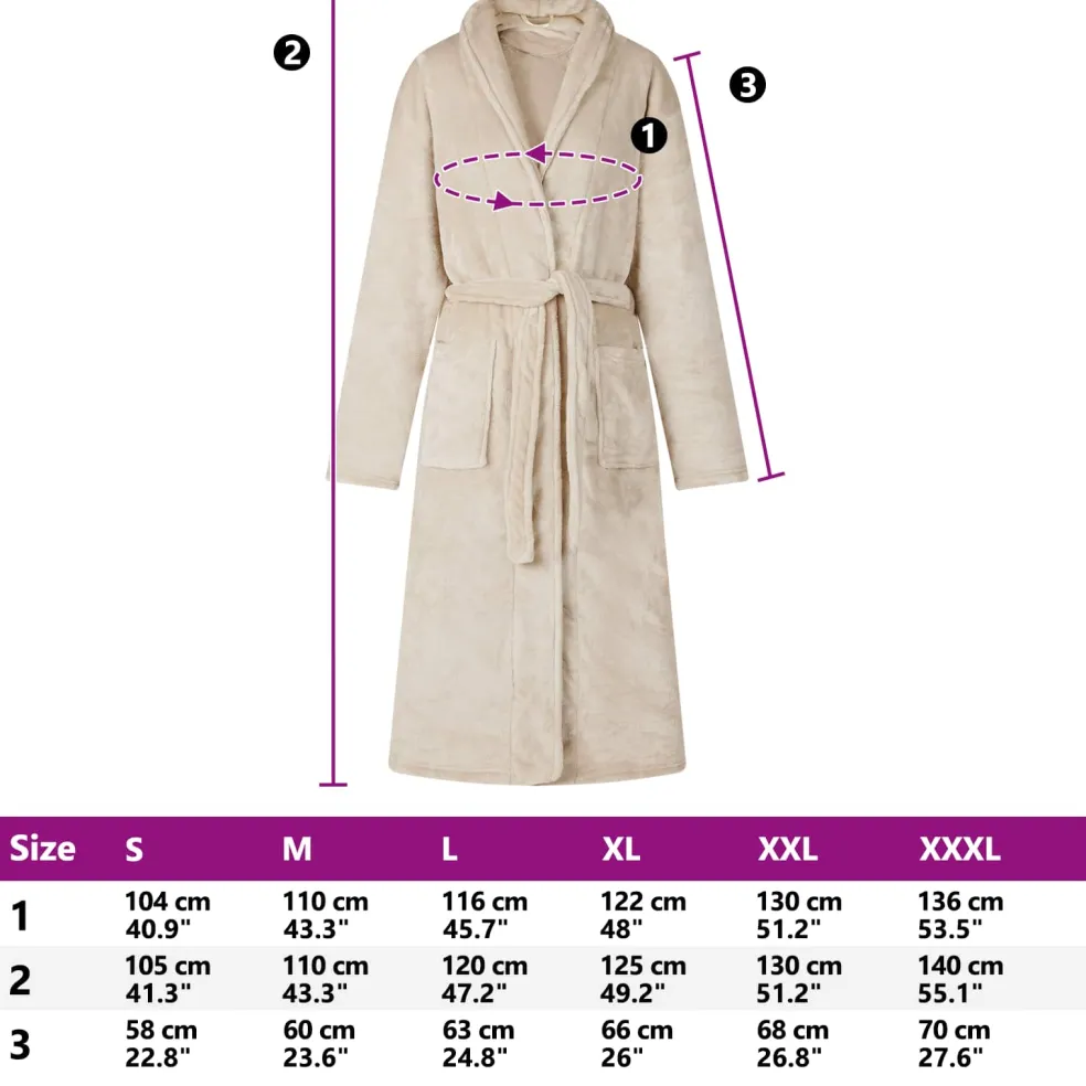 vidaXL Badjas zonder Kap Beige s Flanel