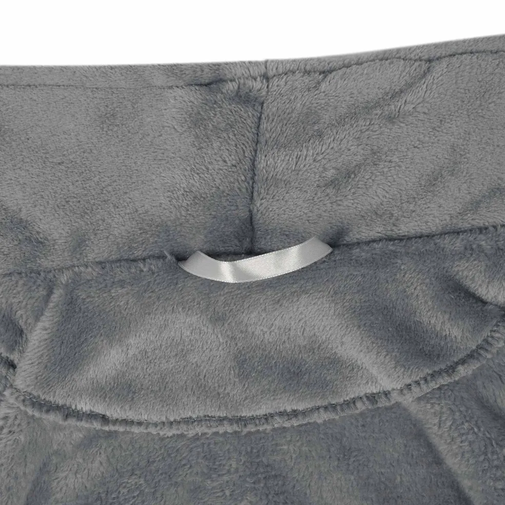 vidaXL Badjas zonder Kap Donkergrijs s Flanel