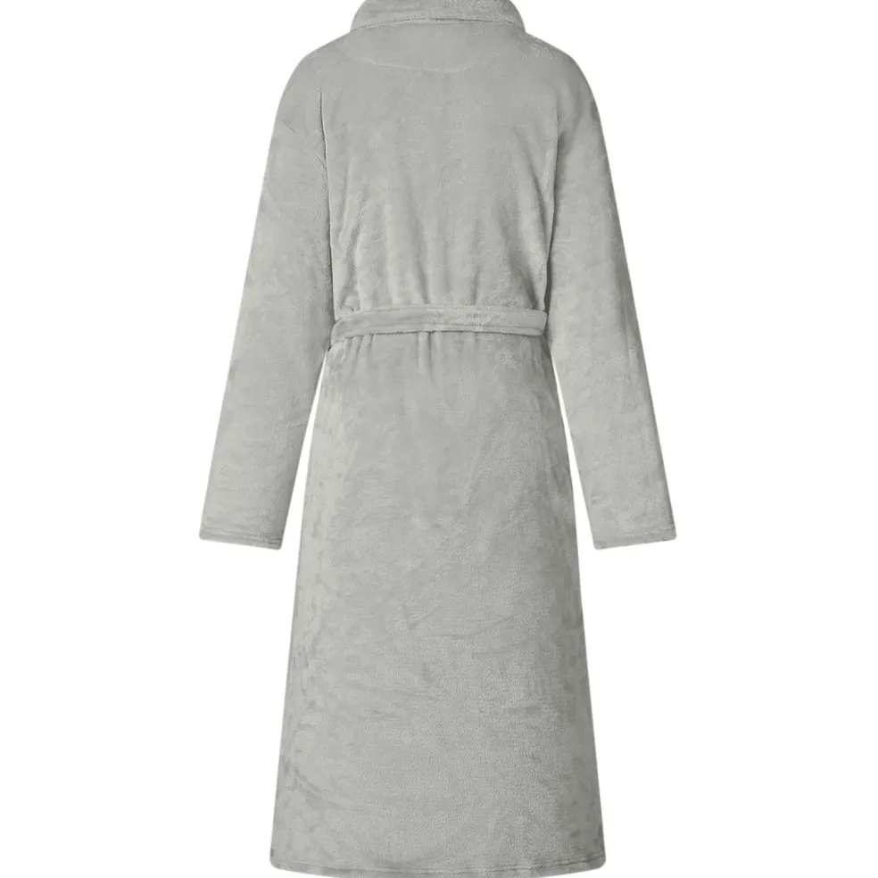 vidaXL Badjas zonder Kap Grijs s Flanel