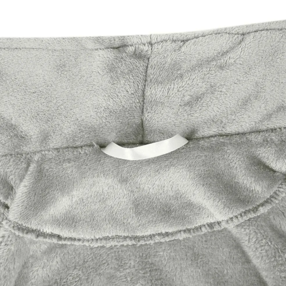 vidaXL Badjas zonder Kap Grijs s Flanel