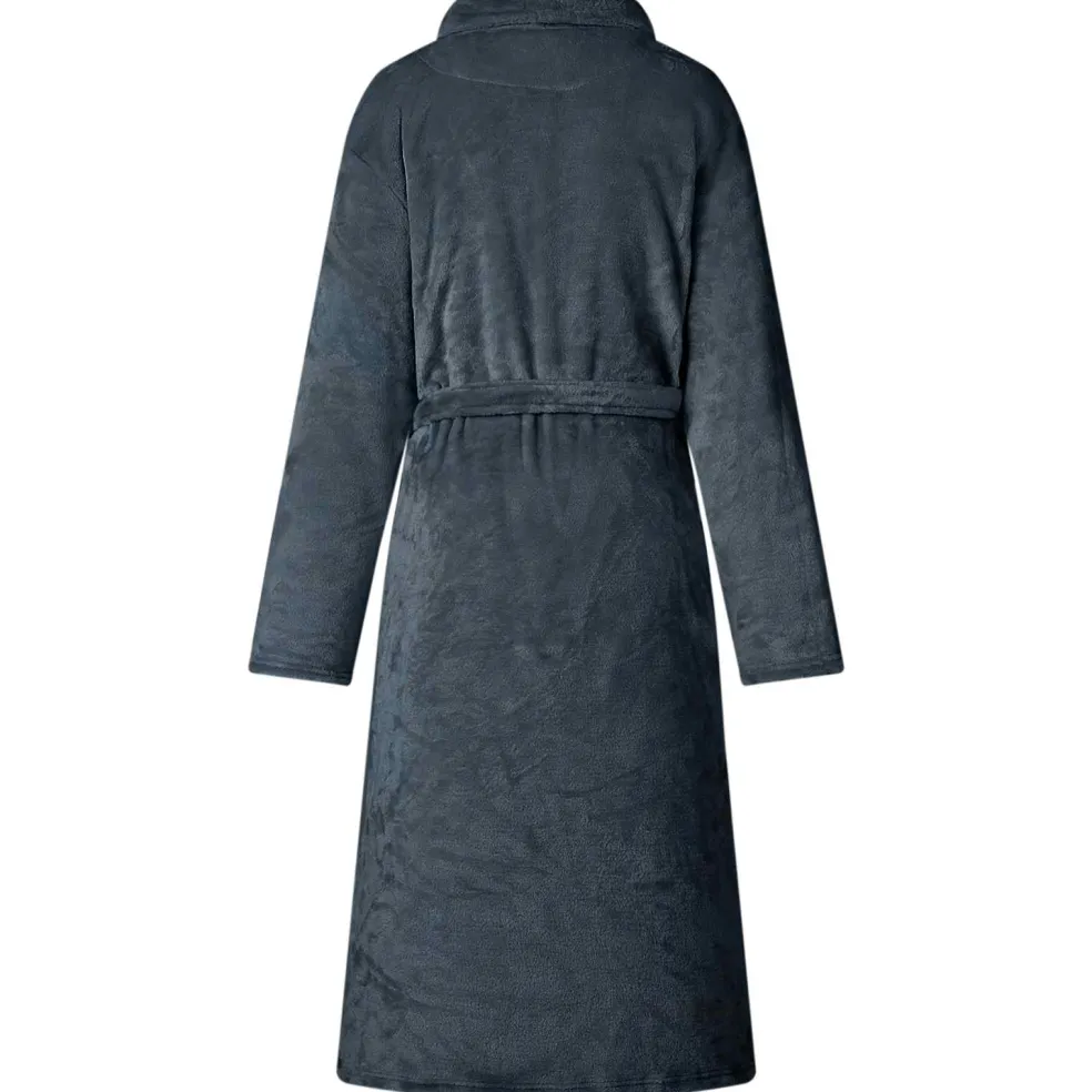 vidaXL Badjas zonder Kap Marineblauw s Flanel