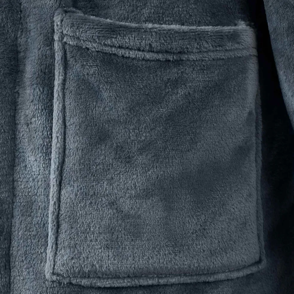 vidaXL Badjas zonder Kap Marineblauw s Flanel