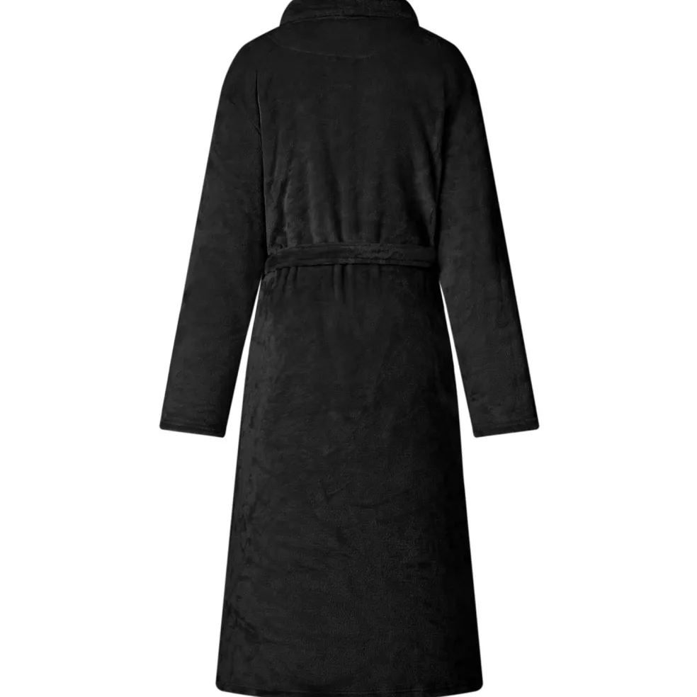 vidaXL Badjas zonder Kap Zwart s Flanel