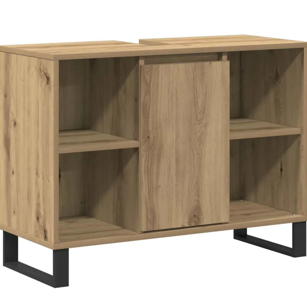 vidaXL Badkamer Kast Artisan Eiken 80 x 33 x 60 cm Bewerkt hout