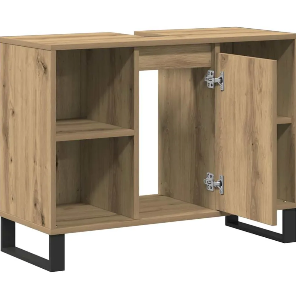 vidaXL Badkamer Kast Artisan Eiken 80 x 33 x 60 cm Bewerkt hout