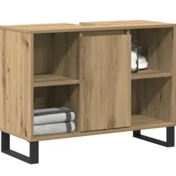 vidaXL Badkamer Kast Artisan Eiken 80 x 33 x 60 cm Bewerkt hout