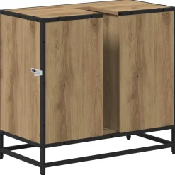 vidaXL Badkamerkast Artisan Eiken 65 x 33 x 60 cm Bewerkt hout