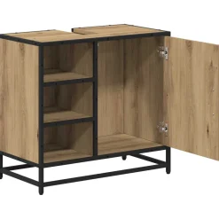 vidaXL Badkamerkast Artisan Eiken 65 x 33 x 60 cm Bewerkt hout