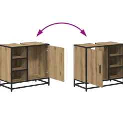 vidaXL Badkamerkast Artisan Eiken 65 x 33 x 60 cm Bewerkt hout