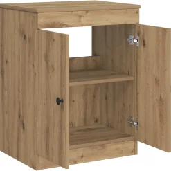 vidaXL Badkamerkast Artisanaal eiken 54 x 41 x 70 cm Bewerkt hout
