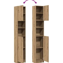 vidaXL Badkamerkast Artisan Eiken 32x25,5x190 cm Bewerkt Hout