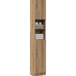 vidaXL Badkamerkast Artisan Eiken 32x25,5x190 cm Bewerkt Hout