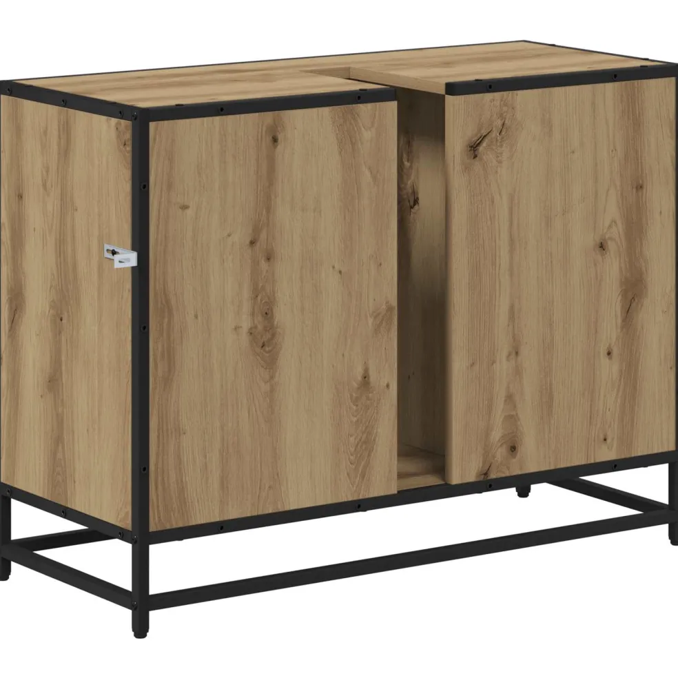 vidaXL Badkamerkast Artisan Eiken 80 x 33 x 60 cm Bewerkt hout