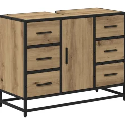 vidaXL Badkamerkast Artisan Eiken 80 x 33 x 60 cm Bewerkt hout
