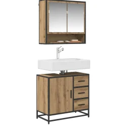vidaXL Badkamerkast Artisan Eiken 65 x 33 x 60 cm Bewerkt hout