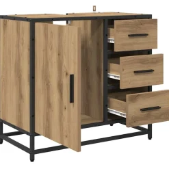 vidaXL Badkamerkast Artisan Eiken 65 x 33 x 60 cm Bewerkt hout