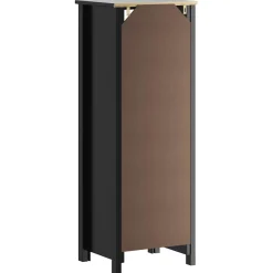 vidaXL Badkamerkast BERG 40x34x110 cm massief grenenhout zwart