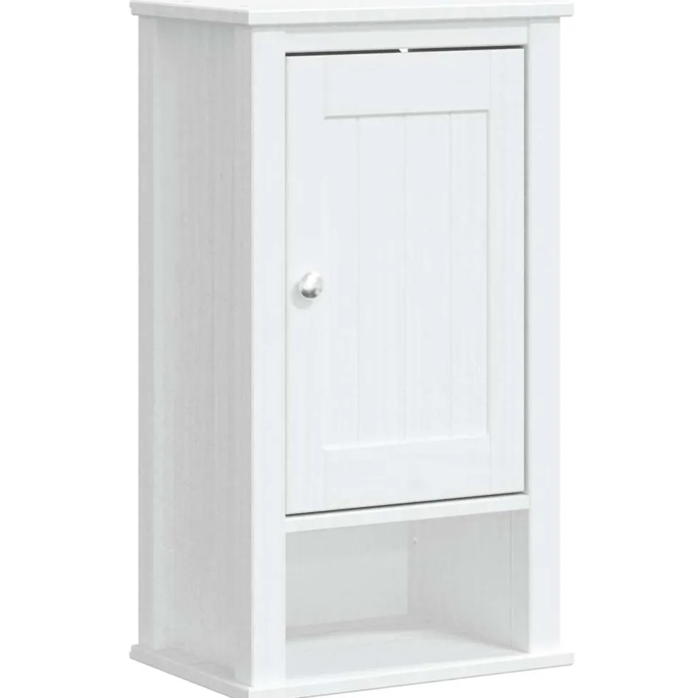 vidaXL Badkamerkast BERG 40x27x71,5 cm massief grenenhout wit