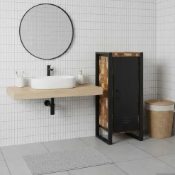 vidaXL Badkamerkast Bruin 40 x 35 x 90 cm Massief Gerecycled Hout