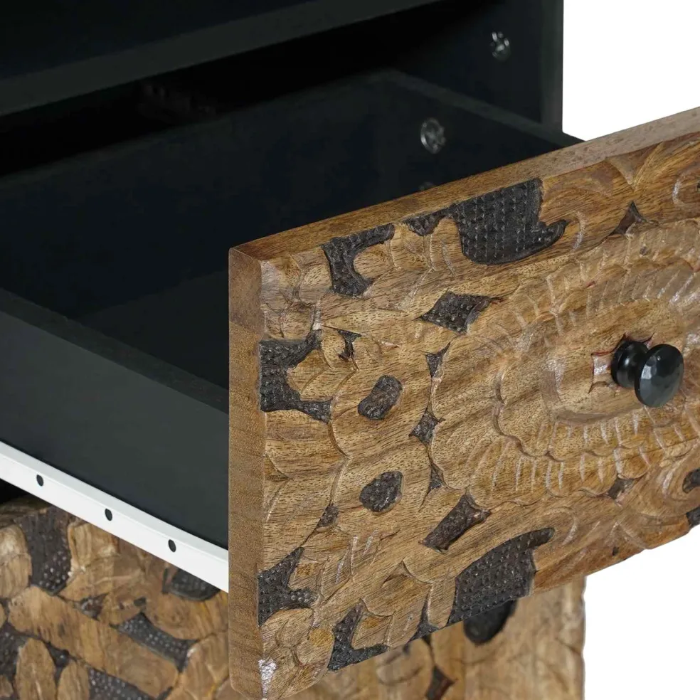 vidaXL Badkamerkast Bruin 38 x 33 x 160 cm Massief Mango Hout