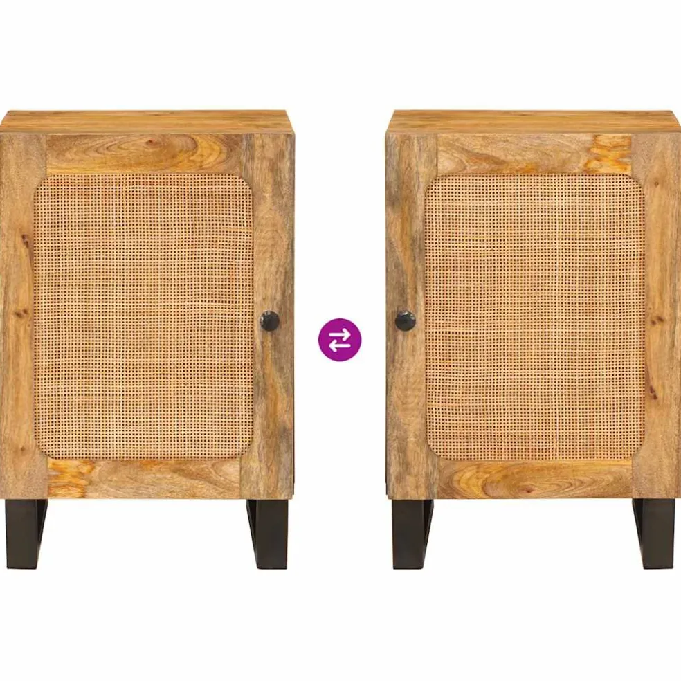 vidaXL Badkamerkast Bruin 38 x 33 x 58 cm Massief Mango Hout