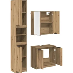 vidaXL Badkamerkastenset 3 st Artisan Eiken Bewerkt hout