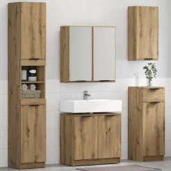 vidaXL Badkamerkastenset 3 st Artisan Eiken Bewerkt hout