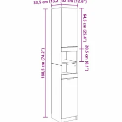 vidaXL Badkamerkastenset 3 st Artisan Eiken Bewerkt hout