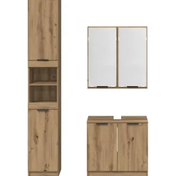 vidaXL Badkamerkastenset 3 st Artisan Eiken Bewerkt hout
