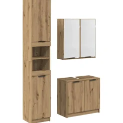 vidaXL Badkamerkastenset 3 st Artisan Eiken Bewerkt hout