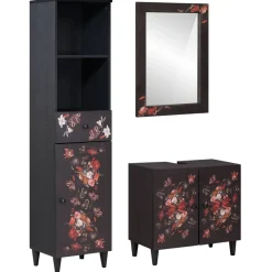 vidaXL Badkamerkastenset 3 st Massief Mango Hout