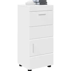 vidaXL Badkamerkastenset TULUM Wit 37 x 31,5 x 82 cm Bewerkt hout