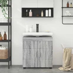 vidaXL Badkamerkastenset TULUM Grijs Sonoma 60 x 34 x 63 cm