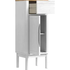 vidaXL Badkamerkast FLORO Wit 35 x 30 x 90 cm Massief Vurenhout