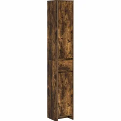 vidaXL Badkamerkast Gerookt eiken 30 x 33 x 190 cm Bewerkt hout