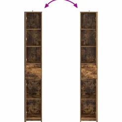 vidaXL Badkamerkast Gerookt eiken 30 x 33 x 190 cm Bewerkt hout