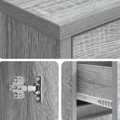 vidaXL Badkamerkast Grijs Sonoma 30 x 33 x 190 cm Bewerkt hout