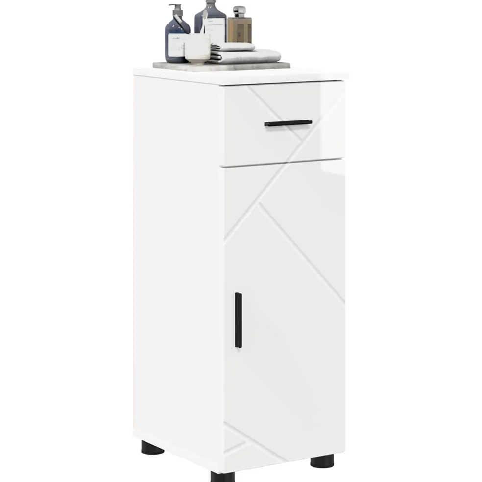 vidaXL Badkamer Kast Hoogglans wit 30 x 35 x 80 cm