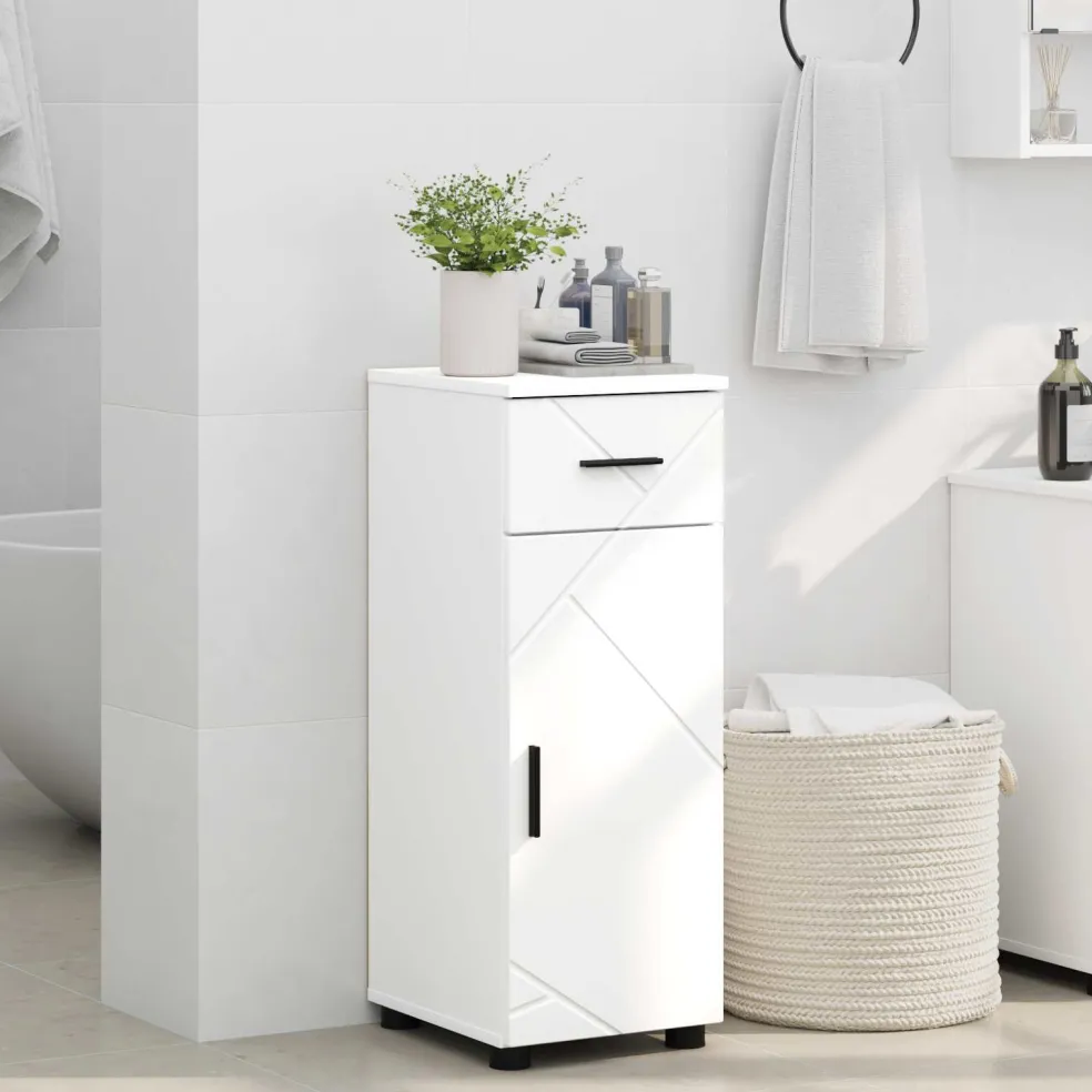 vidaXL Badkamer Kast Hoogglans wit 30 x 35 x 80 cm