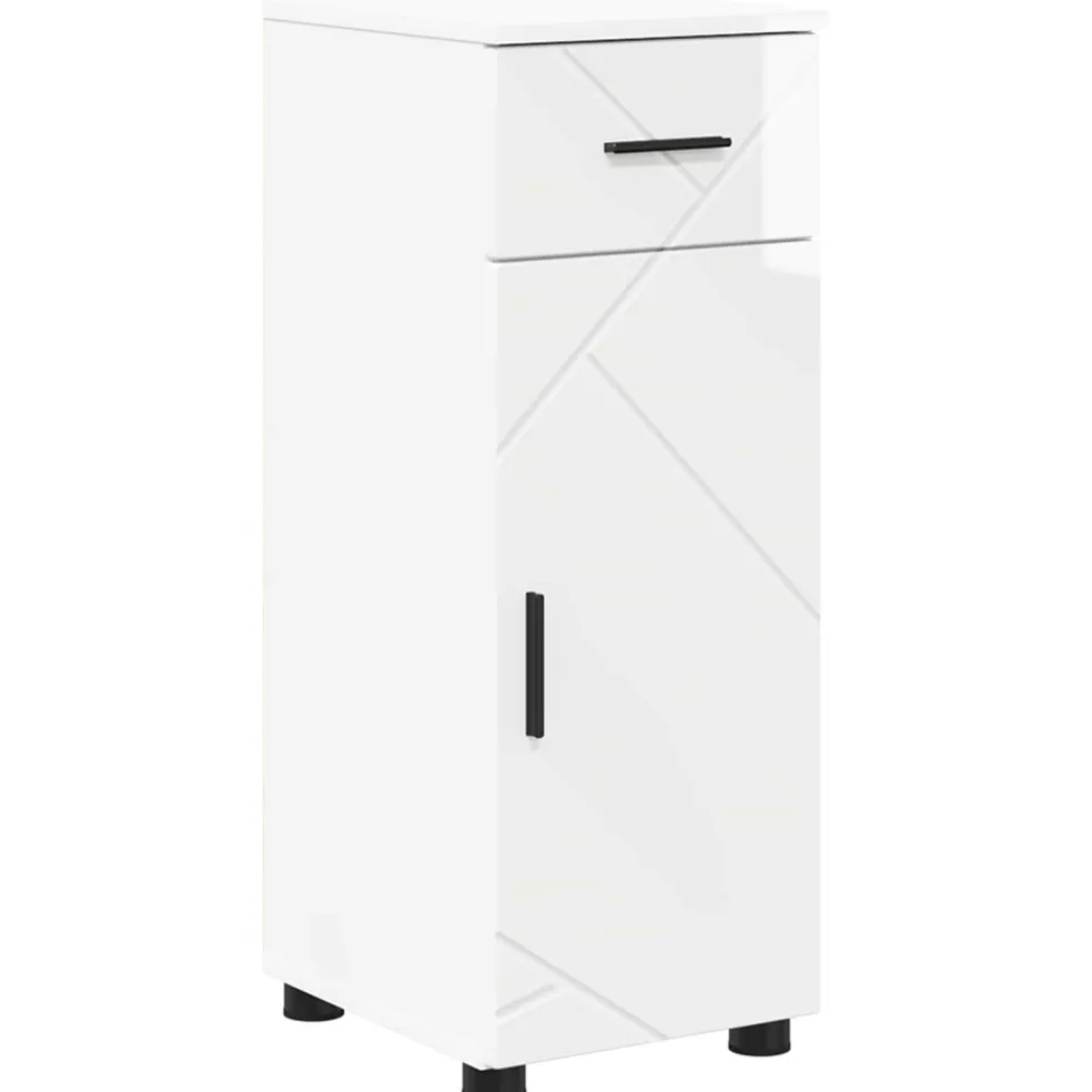 vidaXL Badkamer Kast Hoogglans wit 30 x 35 x 80 cm