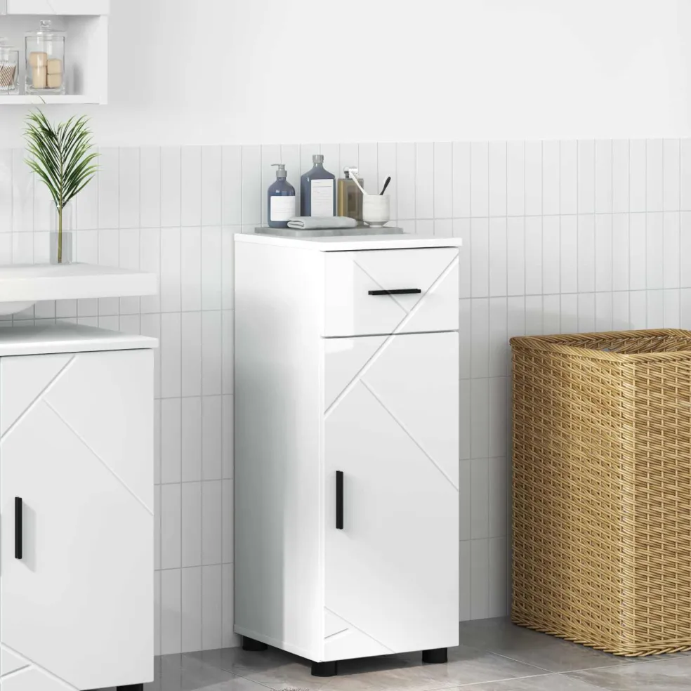 vidaXL Badkamer Kast Hoogglans wit 30 x 35 x 80 cm