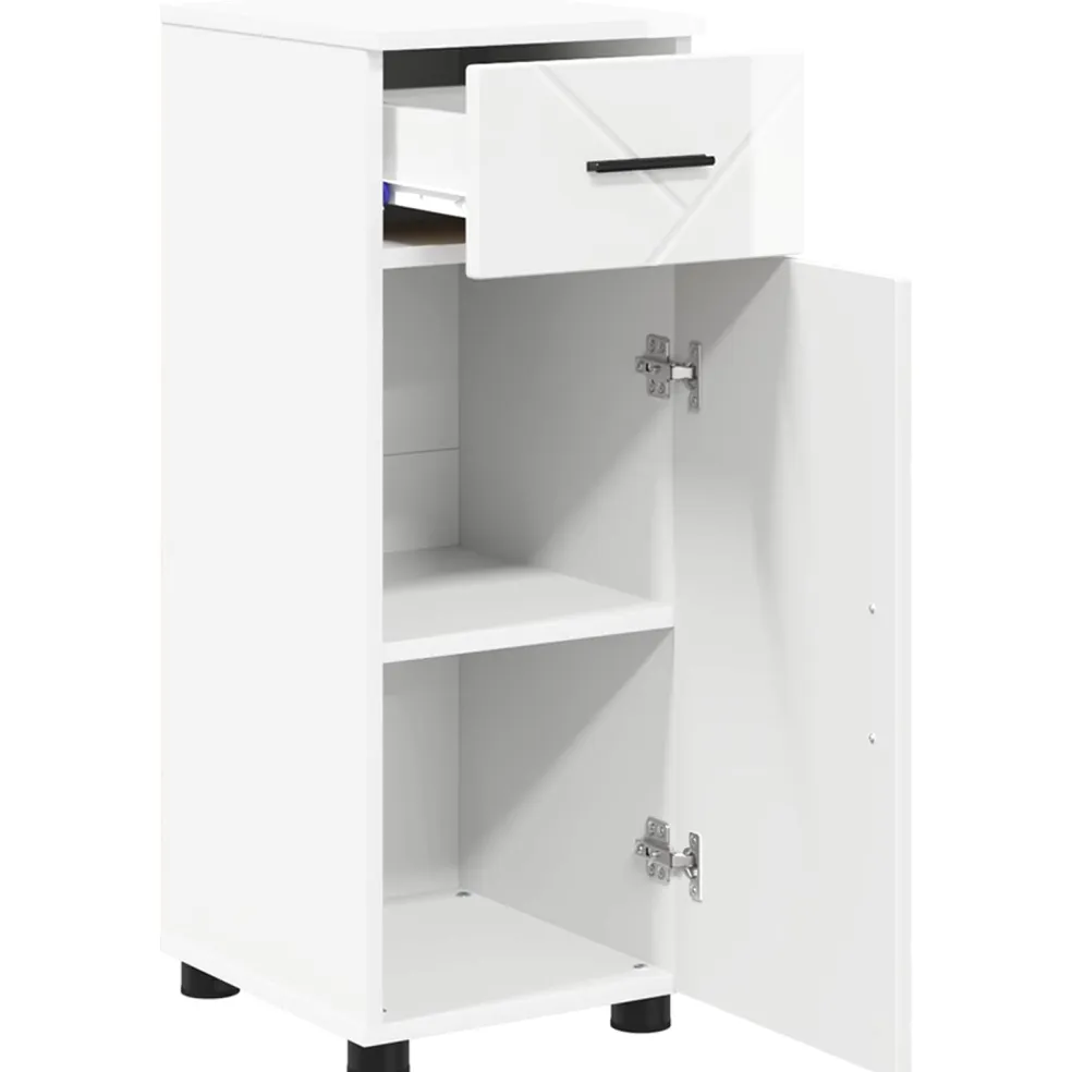 vidaXL Badkamer Kast Hoogglans wit 30 x 35 x 80 cm