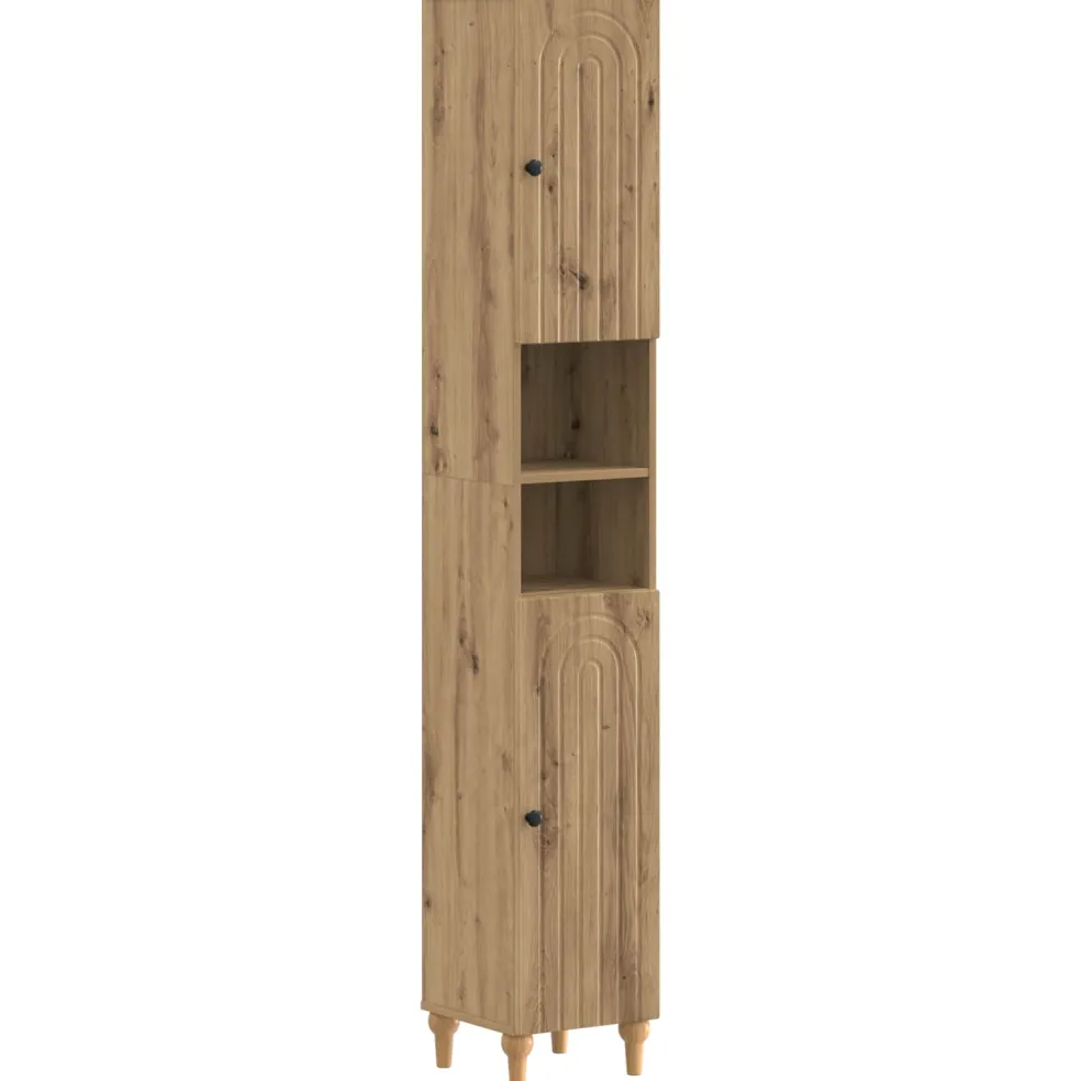 vidaXL Badkamerkast met Open Plank ALKMAAR Artisanaal eiken