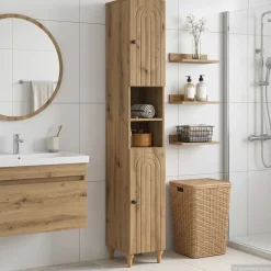 vidaXL Badkamerkast met Open Plank ALKMAAR Artisanaal eiken