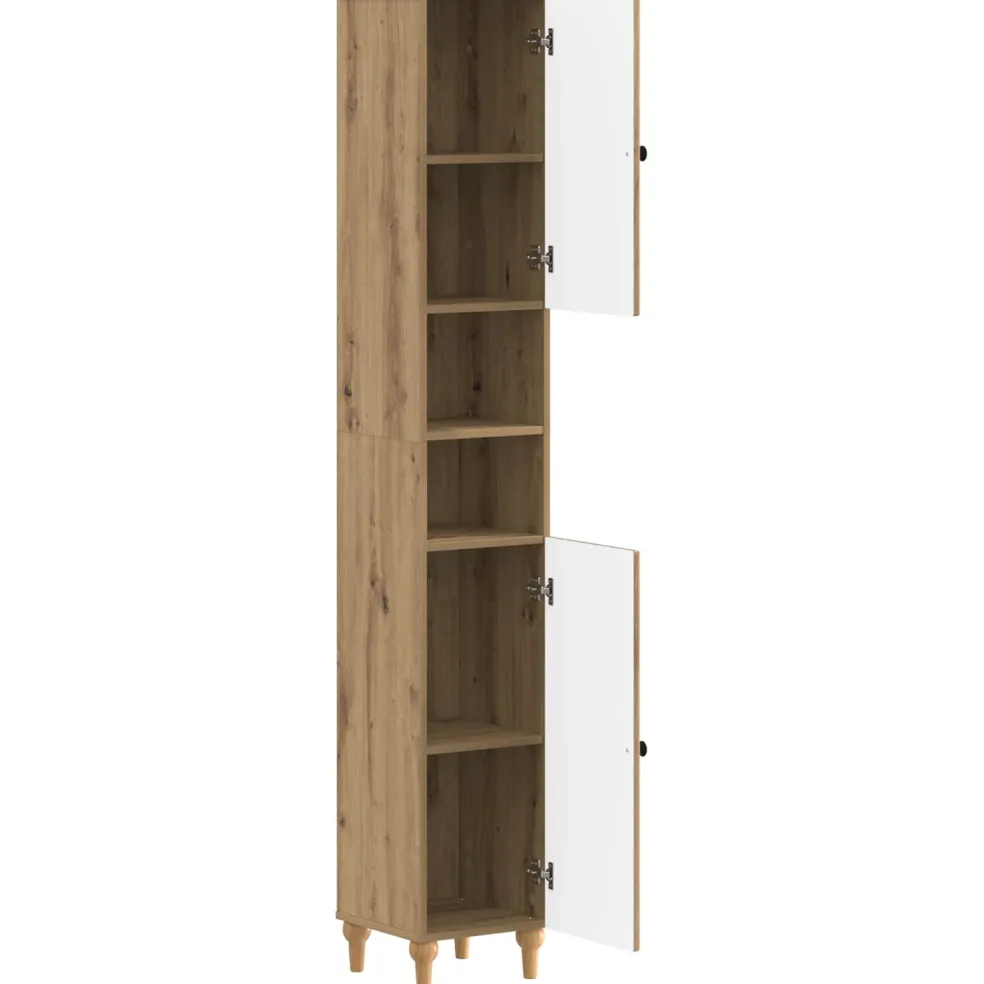 vidaXL Badkamerkast met Open Plank ALKMAAR Artisanaal eiken