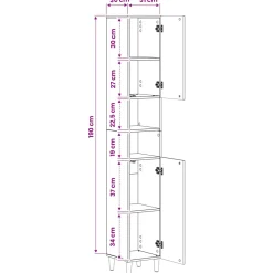 vidaXL Badkamerkast met Open Plank ARNHEM Hoogglans Wit