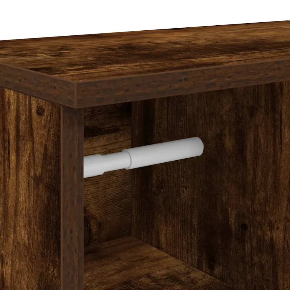 vidaXL Badkamerkast met rolhouder 39x22x90 cm gerookt eikenkleurig