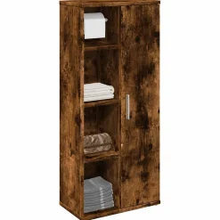 vidaXL Badkamerkast met rolhouder 39x22x90 cm gerookt eikenkleurig