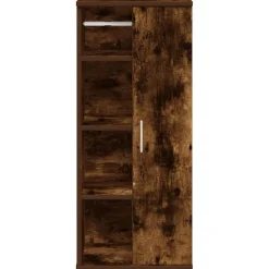 vidaXL Badkamerkast met rolhouder 39x22x90 cm gerookt eikenkleurig