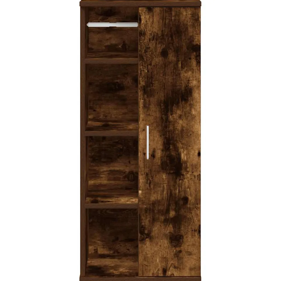 vidaXL Badkamerkast met rolhouder 39x22x90 cm gerookt eikenkleurig